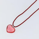 Baccarat Heart Necklace Crystal glass Red Auth am9096-10