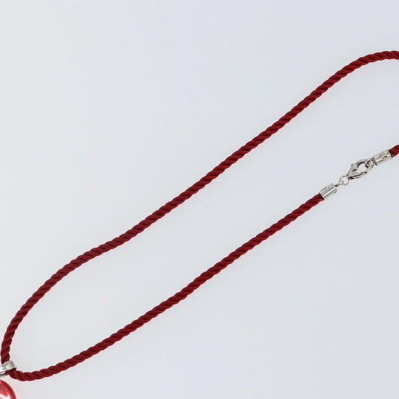 Baccarat Heart Necklace Crystal glass Red Auth am9096