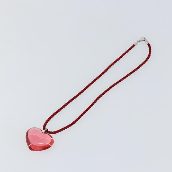 Baccarat Heart Necklace Crystal glass Red Auth am9096