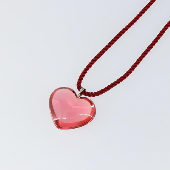 Baccarat Heart Necklace Crystal glass Red Auth am9096