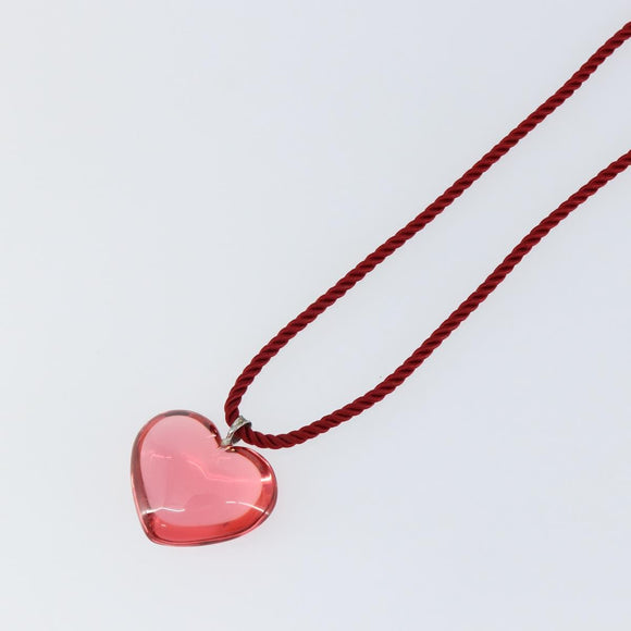 Baccarat Heart Necklace Crystal glass Red Auth am9096