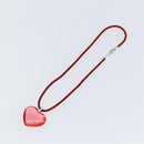 Baccarat Heart Necklace Crystal glass Red Auth am9096-8