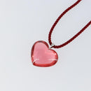 Baccarat Heart Necklace Crystal glass Red Auth am9096-9