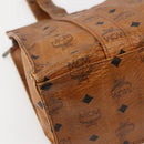 MCM Logogram Vicetos Shoulder Bag PVC Leather Brown Gold Auth am9099-14
