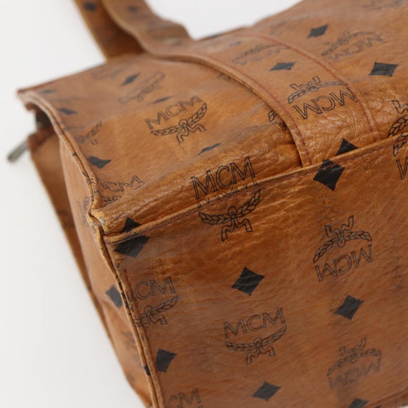 MCM Logogram Vicetos Shoulder Bag PVC Leather Brown Gold Auth am9099