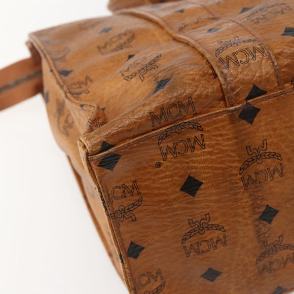 MCM Logogram Vicetos Shoulder Bag PVC Leather Brown Gold Auth am9099