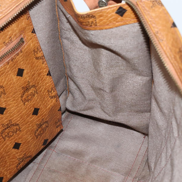 MCM Logogram Vicetos Shoulder Bag PVC Leather Brown Gold Auth am9099