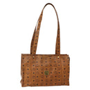 MCM Logogram Vicetos Shoulder Bag PVC Leather Brown Gold Auth am9099-1