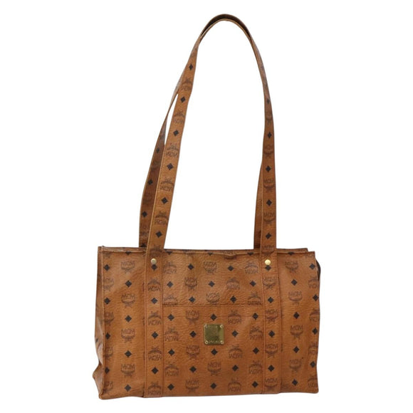MCM Logogram Vicetos Shoulder Bag PVC Leather Brown Gold Auth am9099