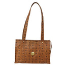 MCM Logogram Vicetos Shoulder Bag PVC Leather Brown Gold Auth am9099-13