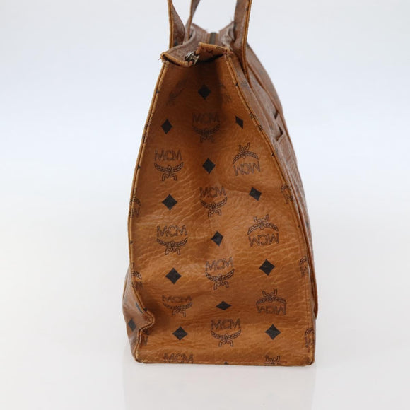 MCM Logogram Vicetos Shoulder Bag PVC Leather Brown Gold Auth am9099