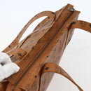 MCM Logogram Vicetos Shoulder Bag PVC Leather Brown Gold Auth am9099-6