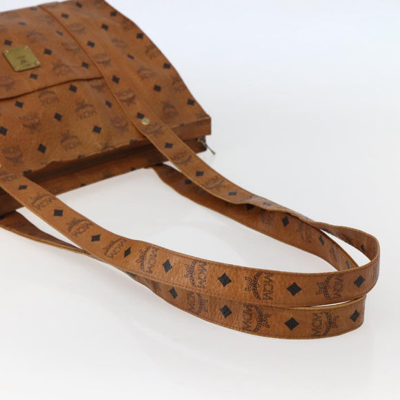 MCM Logogram Vicetos Shoulder Bag PVC Leather Brown Gold Auth am9099