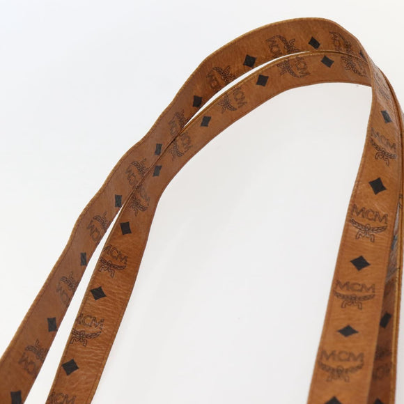 MCM Logogram Vicetos Shoulder Bag PVC Leather Brown Gold Auth am9099