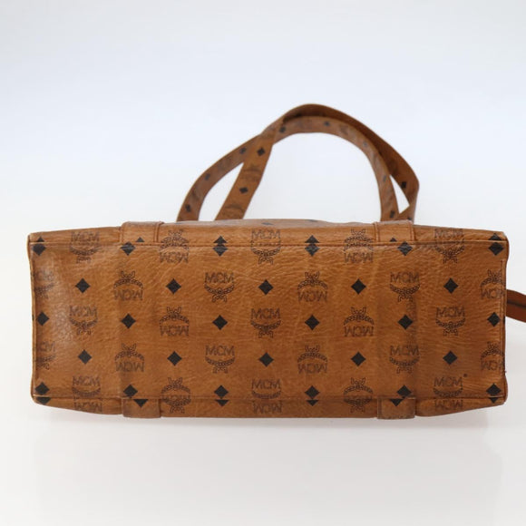 MCM Logogram Vicetos Shoulder Bag PVC Leather Brown Gold Auth am9099