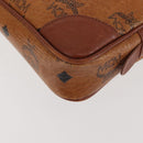MCM Logogram Vicetos Clutch Bag PVC Leather Brown Gold Auth am9101-14
