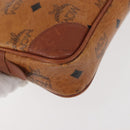 MCM Logogram Vicetos Clutch Bag PVC Leather Brown Gold Auth am9101-15