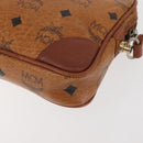 MCM Logogram Vicetos Clutch Bag PVC Leather Brown Gold Auth am9101-16