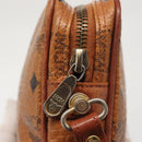 MCM Logogram Vicetos Clutch Bag PVC Leather Brown Gold Auth am9101-9