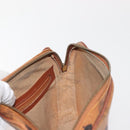 MCM Logogram Vicetos Clutch Bag PVC Leather Brown Gold Auth am9101-17