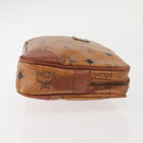 MCM Logogram Vicetos Clutch Bag PVC Leather Brown Gold Auth am9101-3