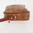 MCM Logogram Vicetos Clutch Bag PVC Leather Brown Gold Auth am9101-4