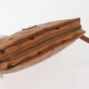 MCM Logogram Vicetos Clutch Bag PVC Leather Brown Gold Auth am9101-6