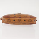MCM Logogram Vicetos Clutch Bag PVC Leather Brown Gold Auth am9101-5