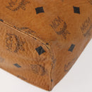 MCM Logogram Vicetos Clutch Bag PVC Leather Brown Gold Auth am9102-10