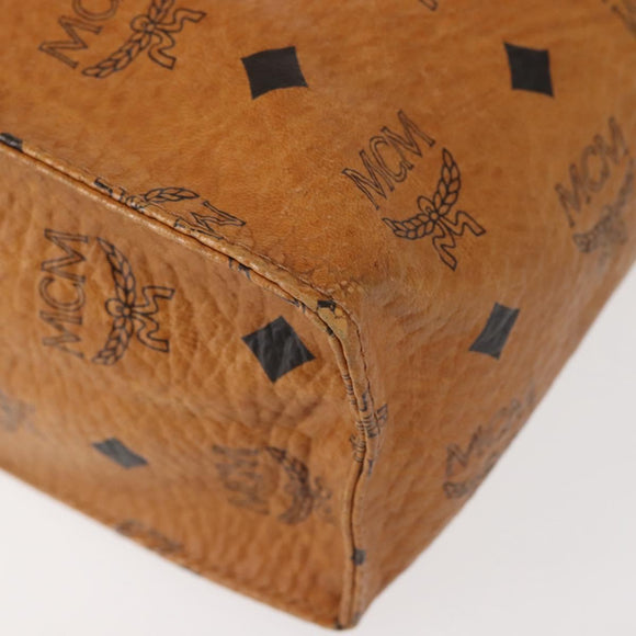 MCM Logogram Vicetos Clutch Bag PVC Leather Brown Gold Auth am9102