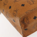 MCM Logogram Vicetos Clutch Bag PVC Leather Brown Gold Auth am9102-11