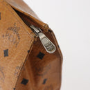 MCM Logogram Vicetos Clutch Bag PVC Leather Brown Gold Auth am9102-12