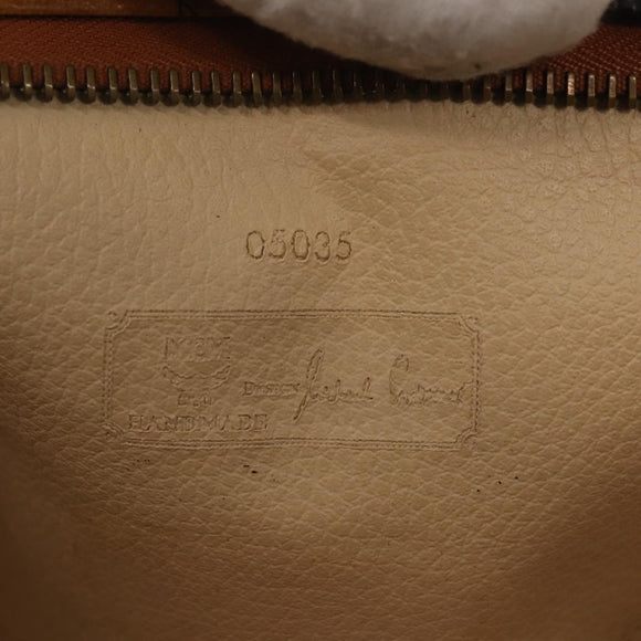 MCM Logogram Vicetos Clutch Bag PVC Leather Brown Gold Auth am9102