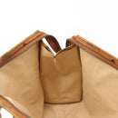 MCM Logogram Vicetos Clutch Bag PVC Leather Brown Gold Auth am9102-16