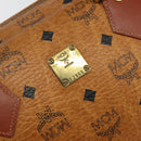 MCM Logogram Vicetos Hand Bag PVC Leather Brown Gold Auth am9103-12