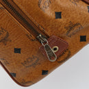 MCM Logogram Vicetos Hand Bag PVC Leather Brown Gold Auth am9103-9