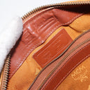 MCM Logogram Vicetos Hand Bag PVC Leather Brown Gold Auth am9103-10