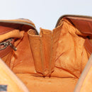 MCM Logogram Vicetos Hand Bag PVC Leather Brown Gold Auth am9103-18