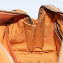 MCM Logogram Vicetos Hand Bag PVC Leather Brown Gold Auth am9103-19