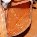 MCM Logogram Vicetos Hand Bag PVC Leather Brown Gold Auth am9103-20