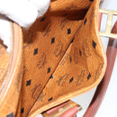 MCM Logogram Vicetos Hand Bag PVC Leather Brown Gold Auth am9103-22