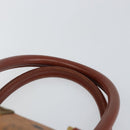 MCM Logogram Vicetos Hand Bag PVC Leather Brown Gold Auth am9103-14