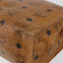 MCM Logogram Vicetos Clutch Bag PVC Leather Brown Gold Auth am9104-10