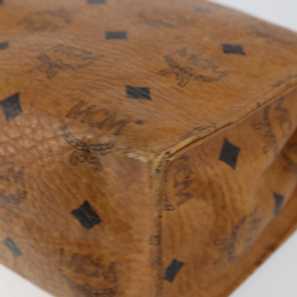 MCM Logogram Vicetos Clutch Bag PVC Leather Brown Gold Auth am9104