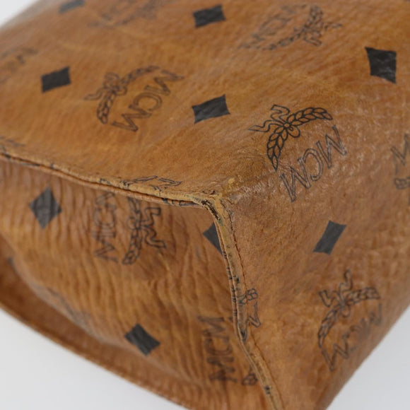 MCM Logogram Vicetos Clutch Bag PVC Leather Brown Gold Auth am9104