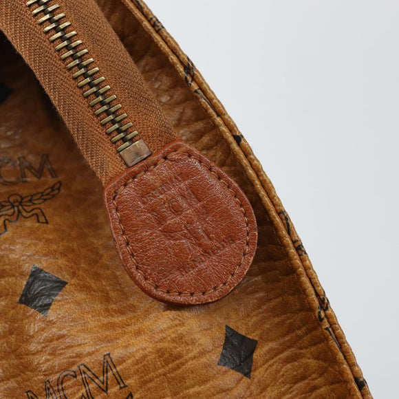 MCM Logogram Vicetos Clutch Bag PVC Leather Brown Gold Auth am9104