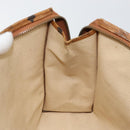 MCM Logogram Vicetos Clutch Bag PVC Leather Brown Gold Auth am9104-17