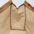 MCM Logogram Vicetos Clutch Bag PVC Leather Brown Gold Auth am9104-18