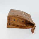 MCM Logogram Vicetos Clutch Bag PVC Leather Brown Gold Auth am9104-4