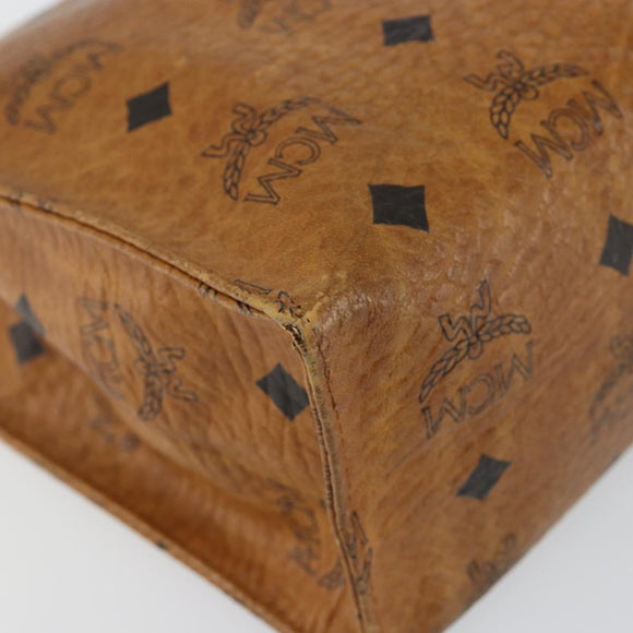 MCM Logogram Vicetos Clutch Bag PVC Leather Brown Gold Auth am9104